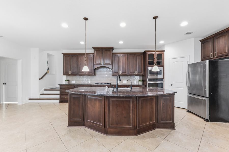 Bright kitchen photographed for a Pearland listing